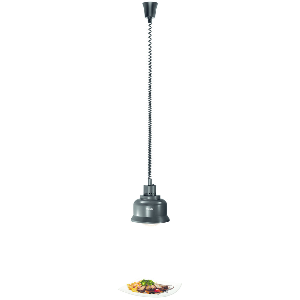 Bartscher Warmtelamp | Zwart/mat | 1 Infraroodlamp Incandescent | 230v | 230x230x250(h)mm
