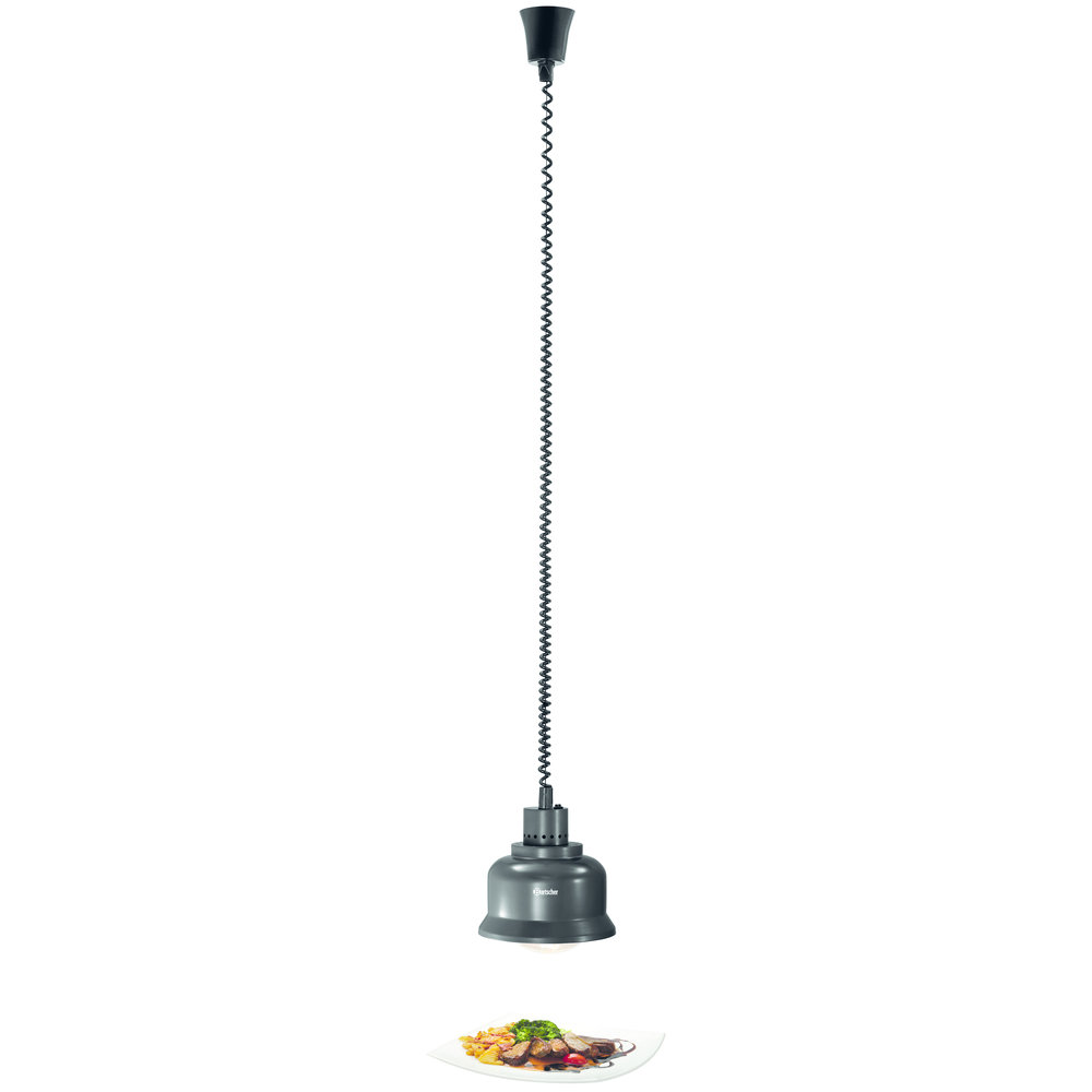 Bartscher Warmtelamp | Zwart/mat | 1 Infraroodlamp Incandescent | 230v | 230x230x250(h)mm