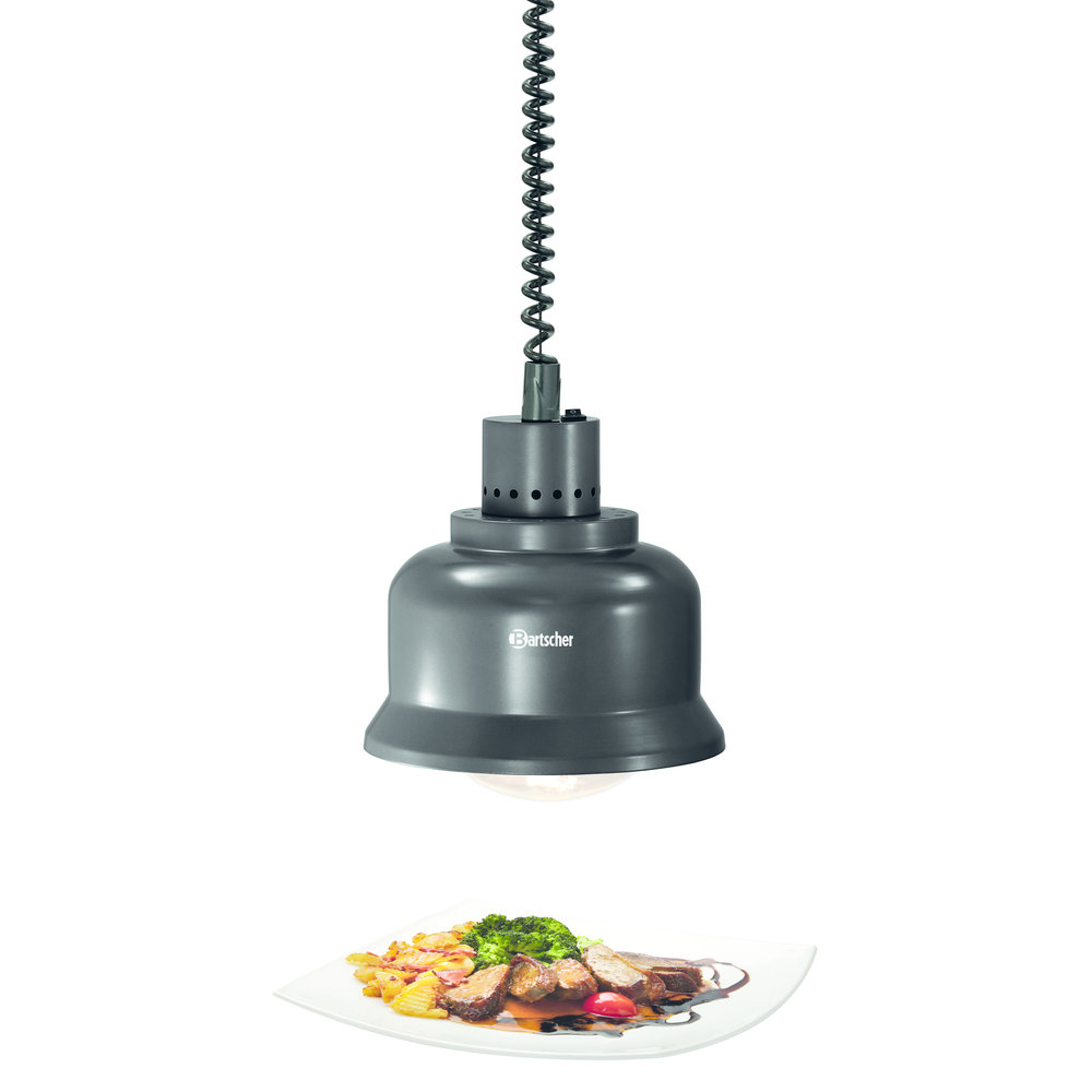 Bartscher Warmtelamp | Zwart/mat | 1 Infraroodlamp Incandescent | 230v | 230x230x250(h)mm