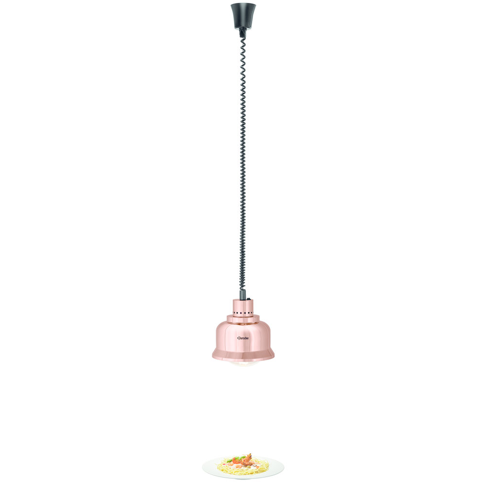 Bartscher Warmtelamp | Koper | Hoogglans | 1 Infrarood Incandescent | 230v | 230x230x250(h)mm
