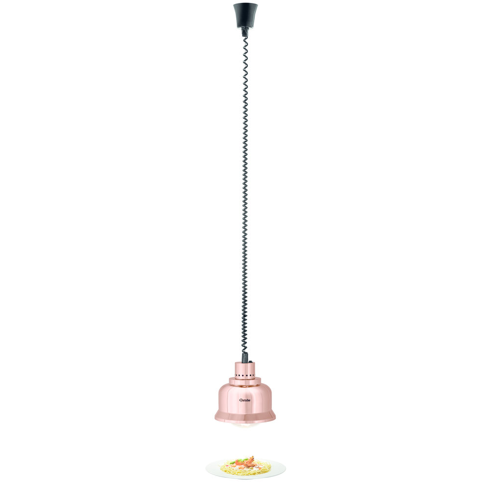 Bartscher Warmtelamp | Koper | Hoogglans | 1 Infrarood Incandescent | 230v | 230x230x250(h)mm