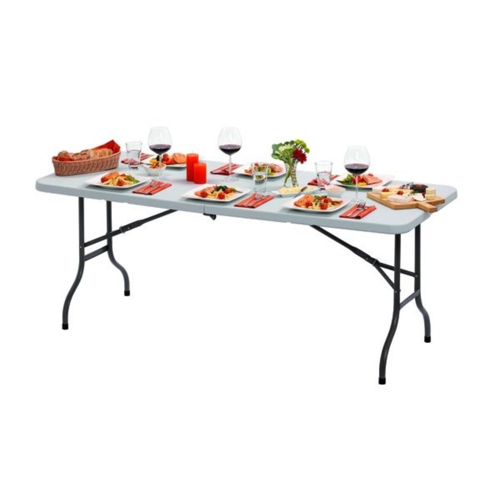 Bartscher Inklapbare Buffettafel | Kunststof/staal | Wit Blad | Grijs Frame | In-/outdoor | 1830x760x740(h)mm