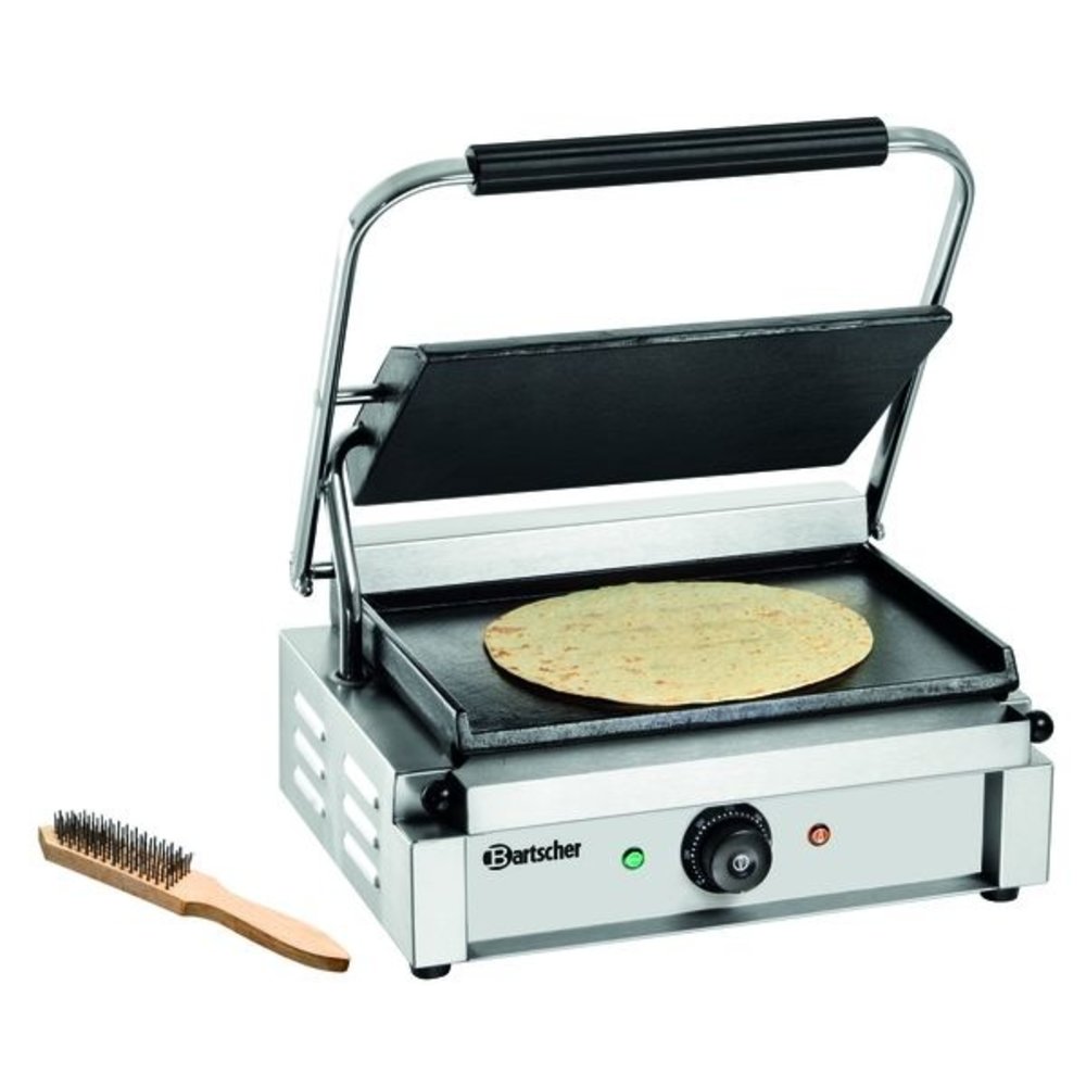 Bartscher Contact/paninigrill 1G | Glad | 2.2kw | Grillplaten Gietijzer/geëmailleerd | 410x400x200(h)mm