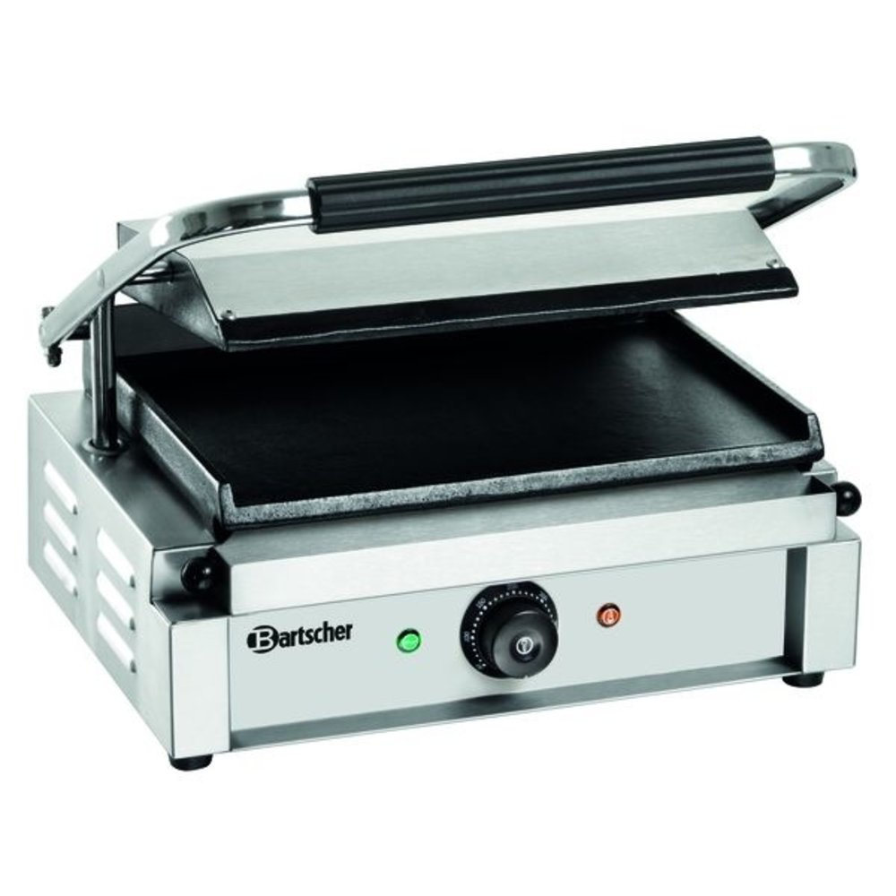 Bartscher Contact/paninigrill 1G | Glad | 2.2kw | Grillplaten Gietijzer/geëmailleerd | 410x400x200(h)mm