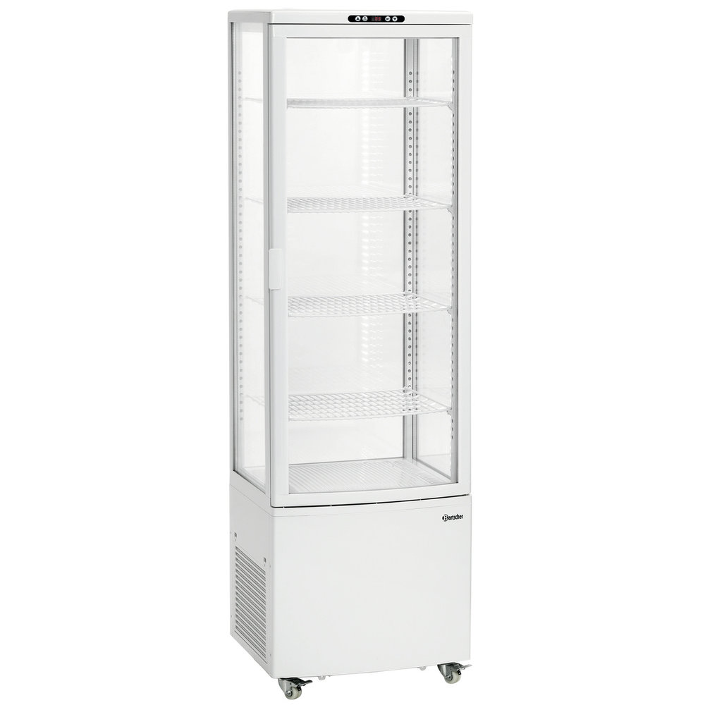 Bartscher Koelvitrine | 235l | Wit | +2°c/+12°c | 5 Schappen | Wielen | 525x455x1703(h)mm