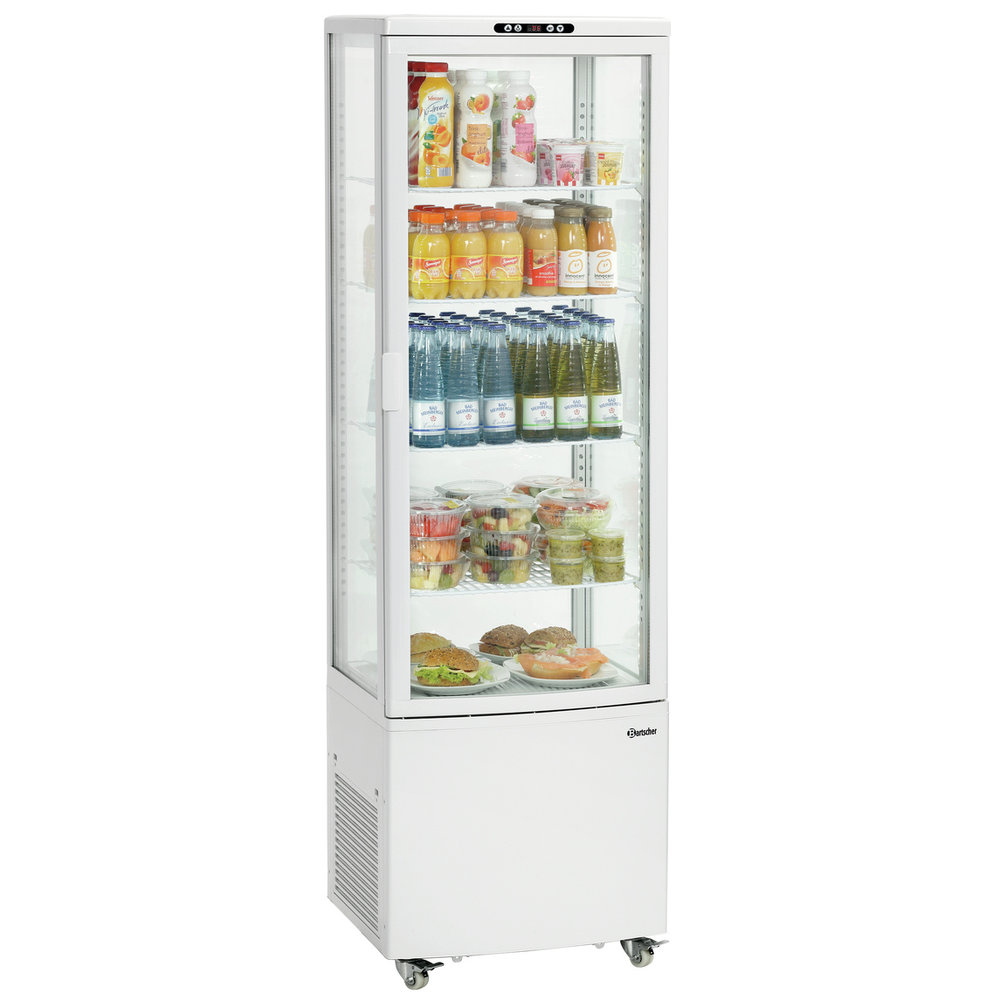 Bartscher Koelvitrine | 235l | Wit | +2°c/+12°c | 5 Schappen | Wielen | 525x455x1703(h)mm