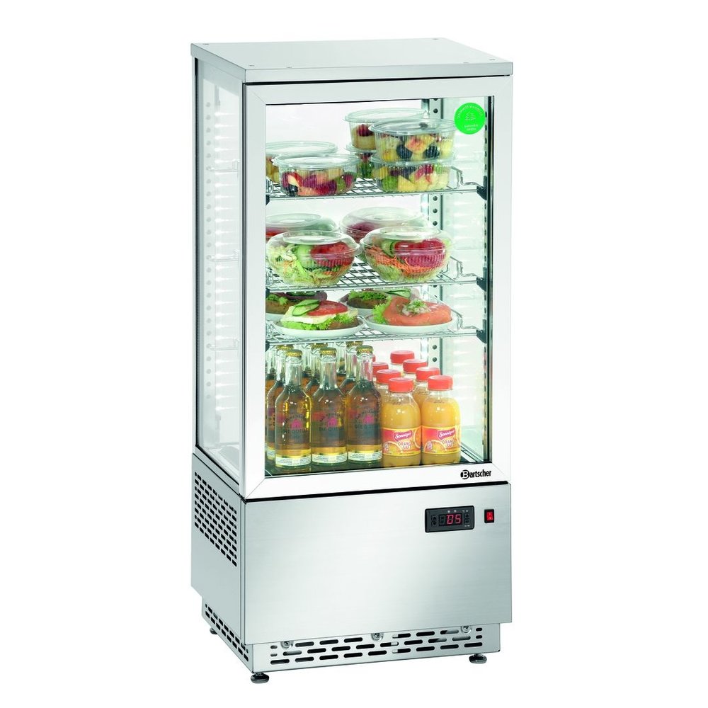 Bartscher Koelvitrine | 78l | Grijs | +2°c/+12°c | 4 Schappen | 430x390x986(h)mm