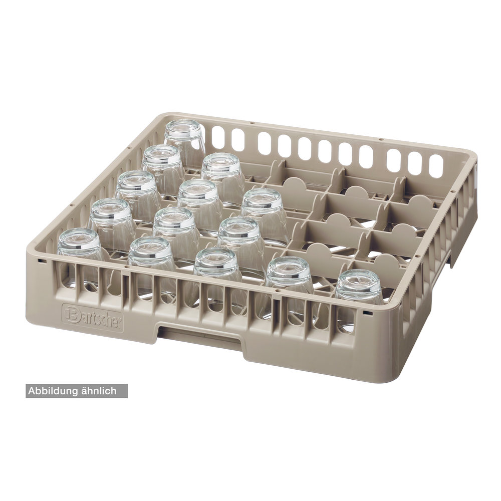 Bartscher Glazenkorf Kunststof Bruin | 25 Vakken | 500x500x183(h)mm