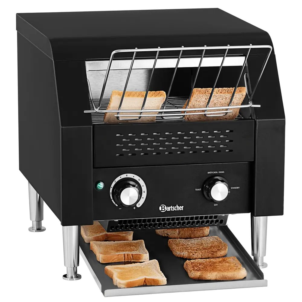 Bartscher Doorlooptoaster | Zwart | Dubbel | ≤150/u | 2.24kw (230v) | 370x420x390(h)mm