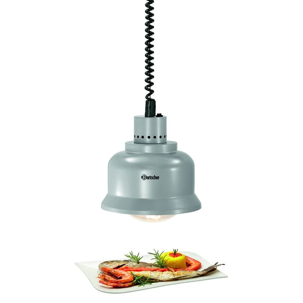 Bartscher Warmhoudlamp | Zilver/mat | 1 Infraroodlamp Incandescent | 230x230x250(h)mm