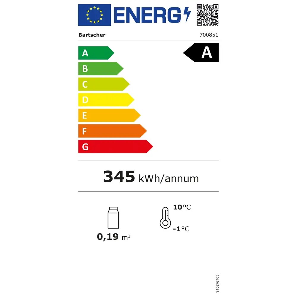 Bartscher Koelkast | Energiezuinig | 63l | Rvs | -1°c/+10°c | Statisch + Ventilator | 430x555x675(h)mm