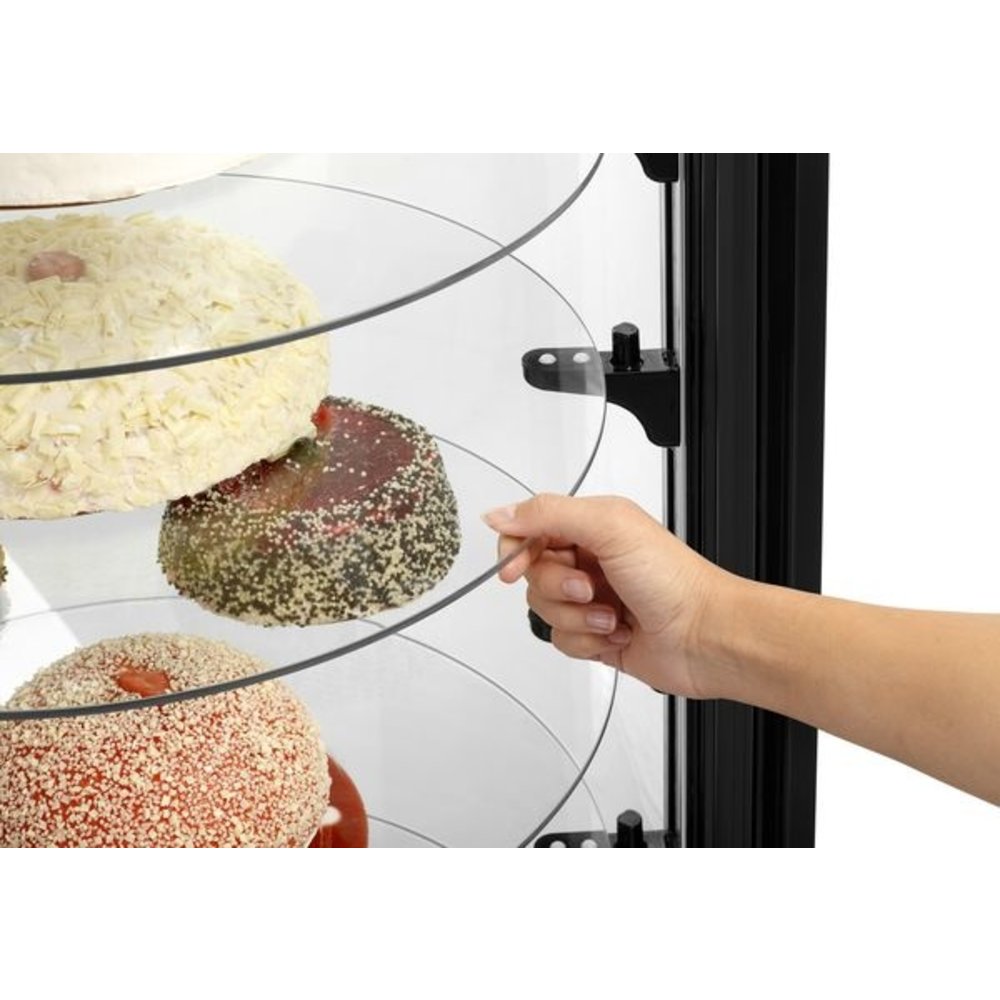 Bartscher Gebaksvitrine | 400l | Zwart/grijs | +2°c/+10°c | 7 Schappen | ø680x1750(h)mm