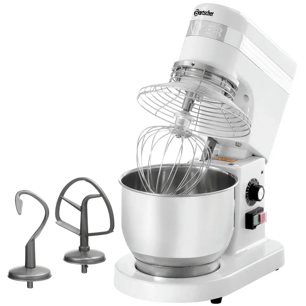 Bartscher Planeetmenger | 0.75kg/5l | Instelbare Snelheid | Kantelbare Kop | Verwijderbare Kom | 0.25kw (230v) | 230x260x415(h)mm
