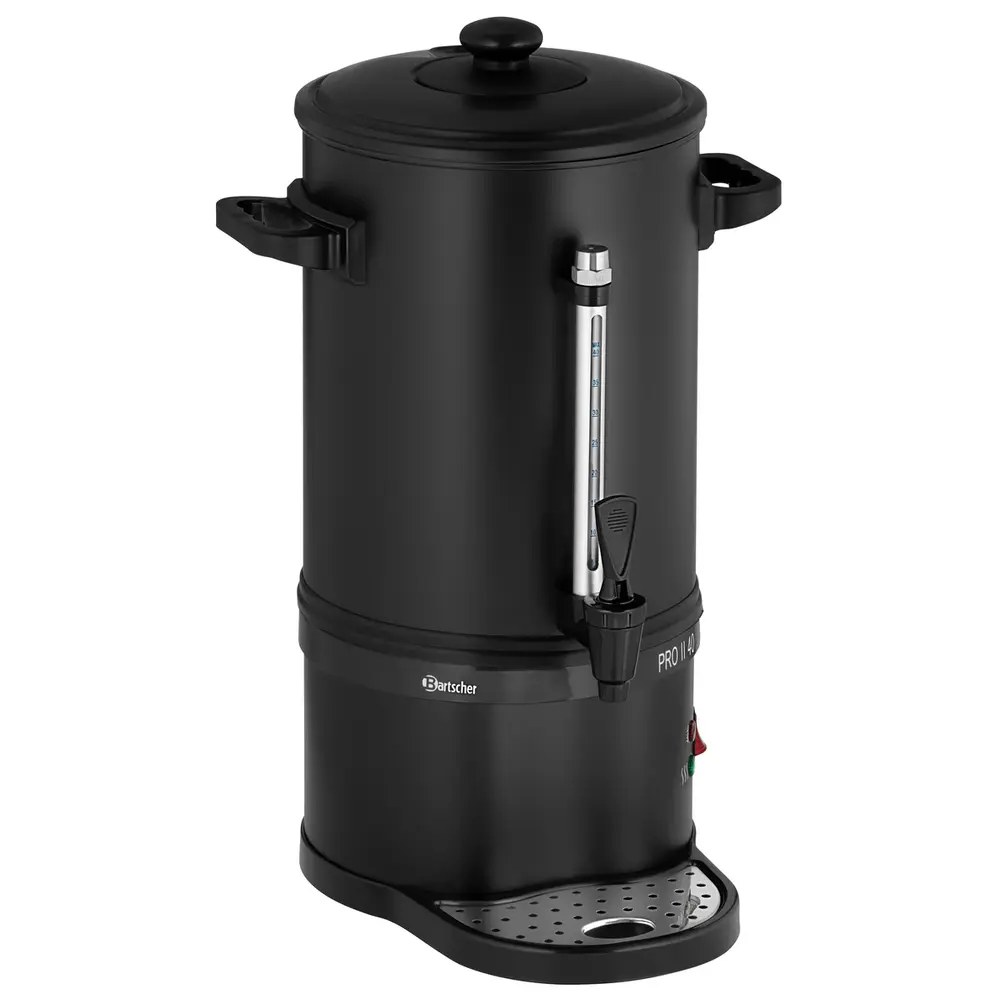 Bartscher Koffiepercolator | Pro II | Zwart | 6L | 1.2kw (230v) | Enkelwandig | Lekbak | 315x310x485(h)mm