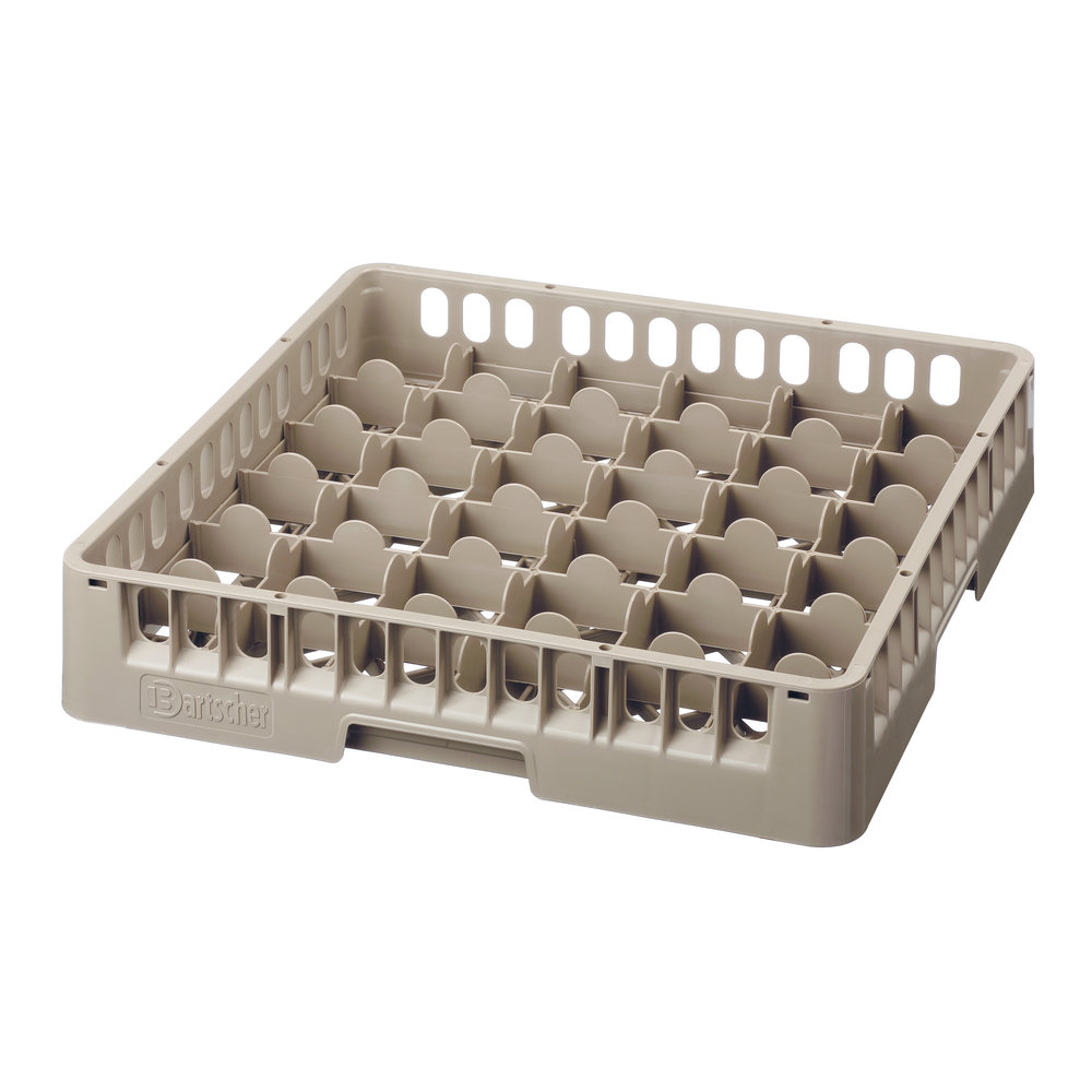 Bartscher Glazenkorf Kunststof Bruin | 36 Vakken | 500x500x100(h)mm