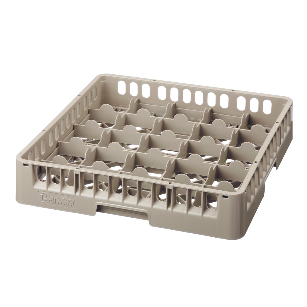 Bartscher Glazenkorf Kunststof Bruin | 25 Vakken | 500x500x100(h)mm