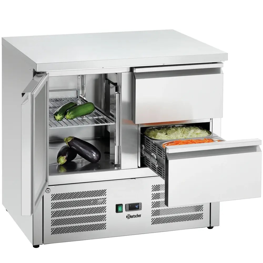 Bartscher Koelwerkbank | 260l | 1 Deur + 2 Laden (1/1 Gn) | 0°c/+10°c | Geforceerd | 900x700x880(h)mm
