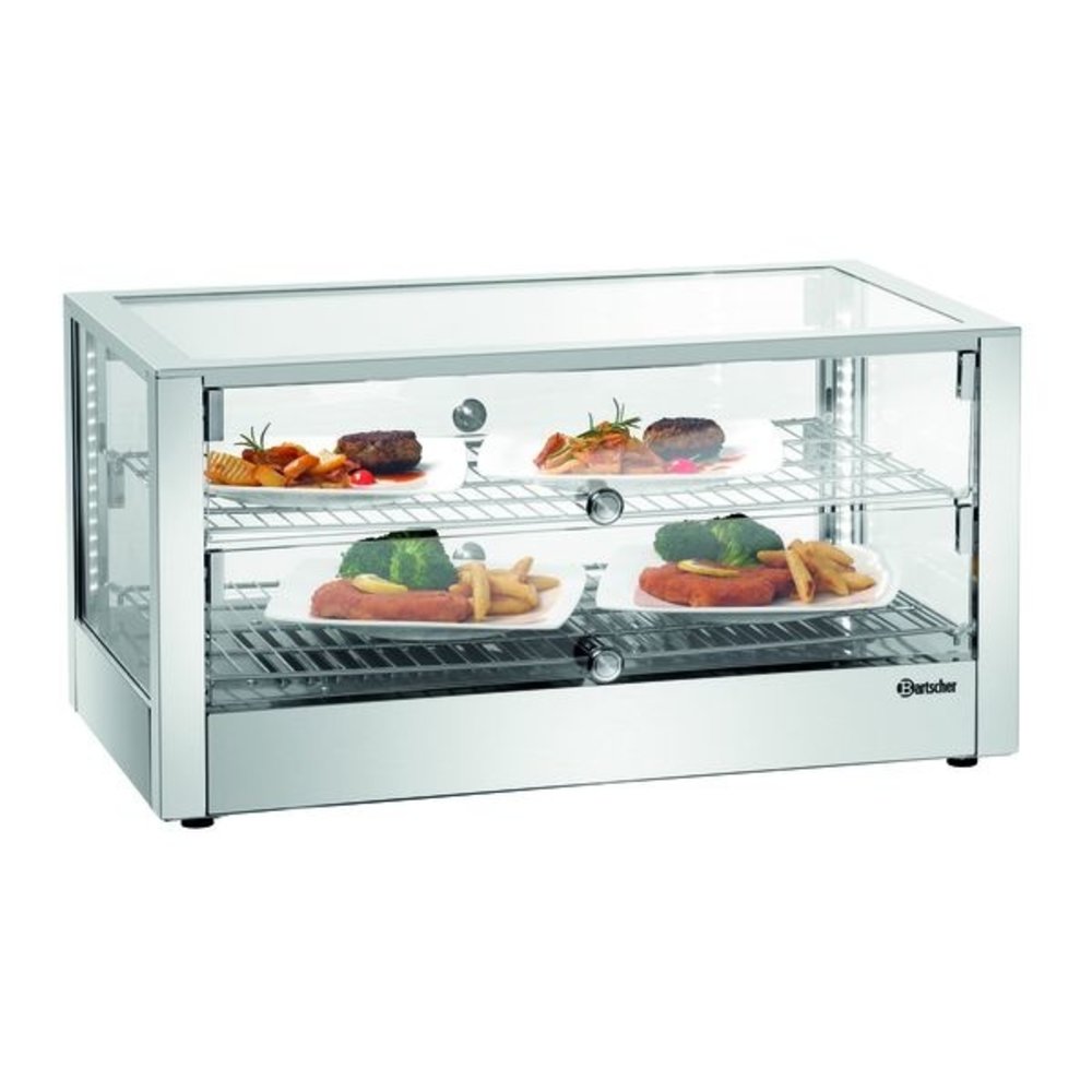 Bartscher Warmhoudvitrine | 6200 2 EK | 80l | 1kw | Sluitklep Beide Zijdes | 700x430x365(h)mm