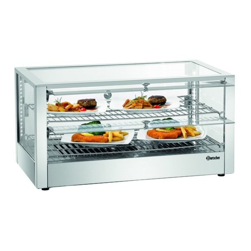 Bartscher Warmhoudvitrine | 6200 2 EK | 80l | 1kw | Sluitklep Beide Zijdes | 700x430x365(h)mm