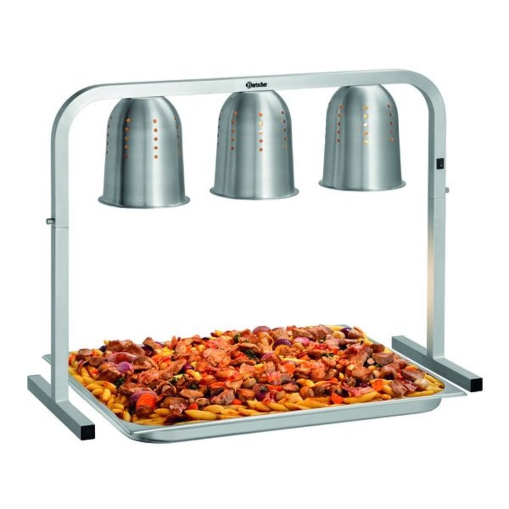 Bartscher Warmtebrug | 13wl820 | 2/1 GN | 3 Infraroodlampen | 230v | 810x340x610(h)mm