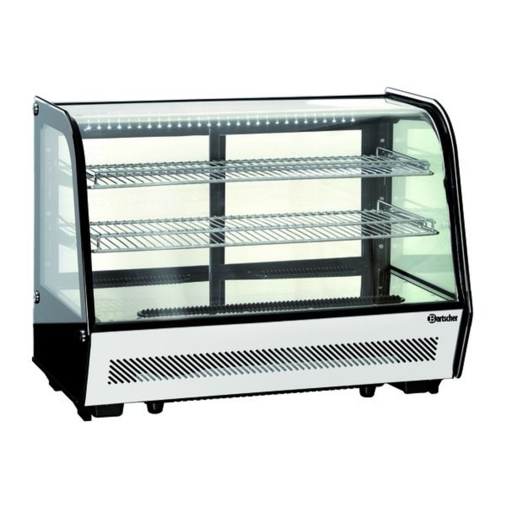Bartscher Koelvitrine | 160l | Zwart/rvs | +2°c/+12°c | 3 Schappen | 885x580x690(h)mm