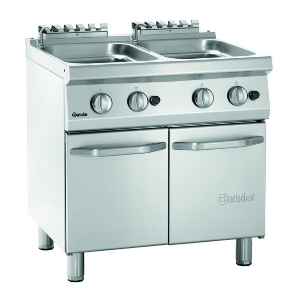 Bartscher Pastakoker op Onderstel 2x 24l | Ingebouwde Aftapkraan | 17.4kw | 800x700x850(h)mm