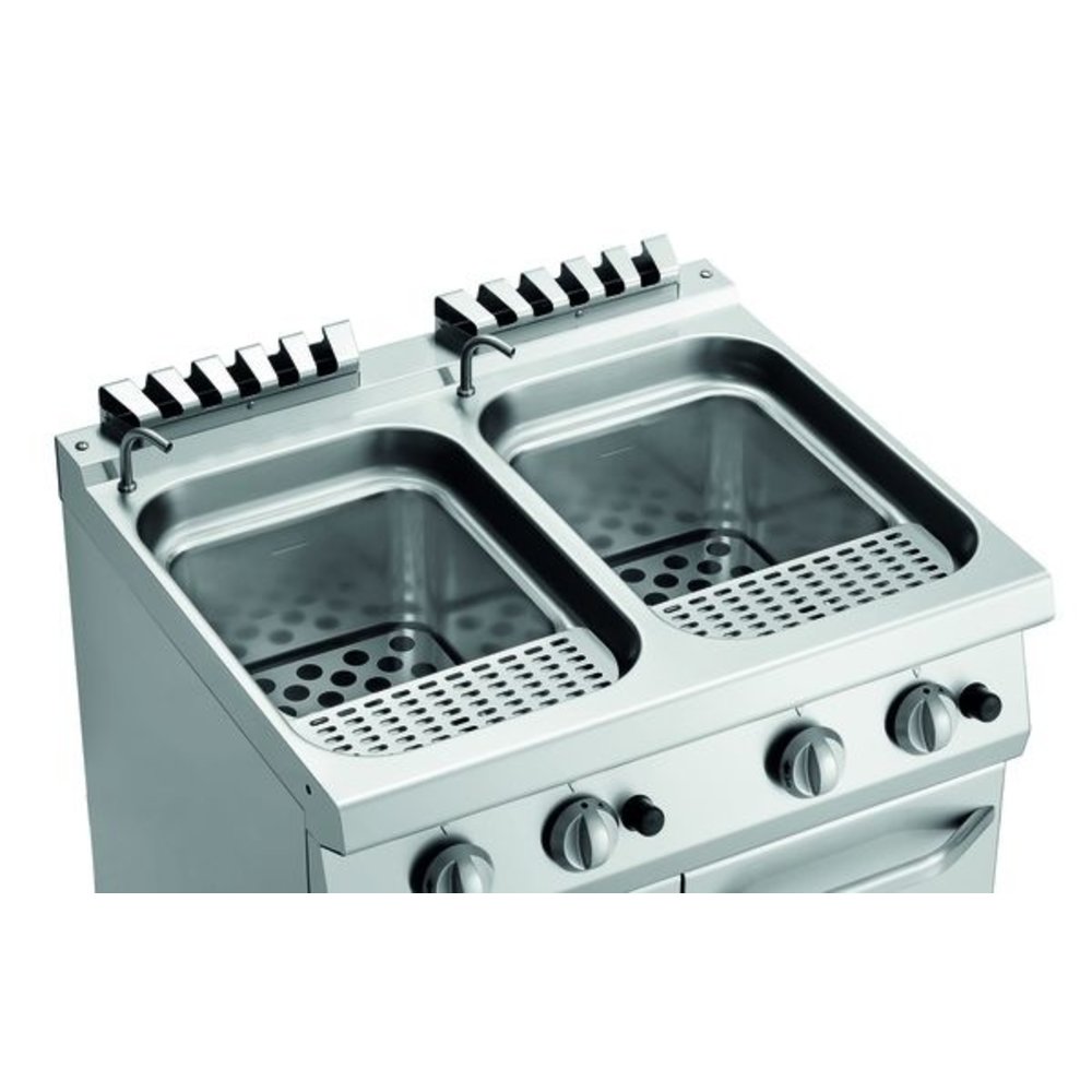 Bartscher Pastakoker op Onderstel 2x 24l | Ingebouwde Aftapkraan | 17.4kw | 800x700x850(h)mm
