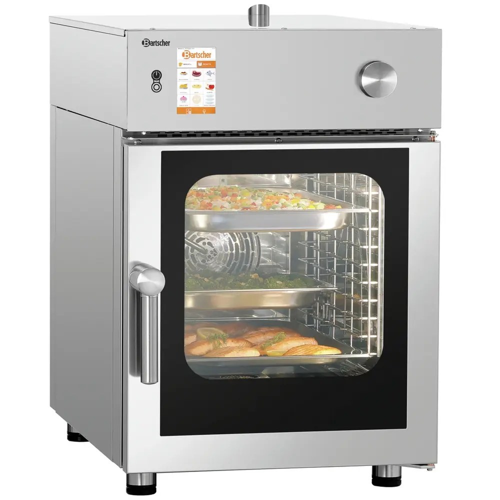Bartscher Combisteamer | Silversteam | Elektrisch | 6 Niveaus (1/1 Gn) | 50°c/300°c | 6.9kw (400v) | Zelfreiniging | Touchscreen | 520x880x875(h)mm