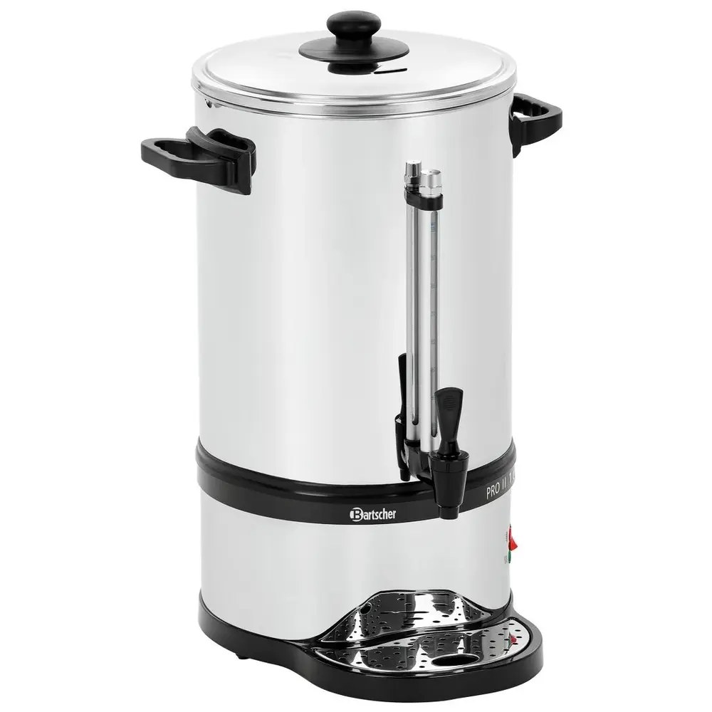 Bartscher Koffiepercolator | Pro II | Rvs/zwart | 13.2l | 1.45kw (230v) | Enkelwandig | Lekbak | 350x375x540(h)mm