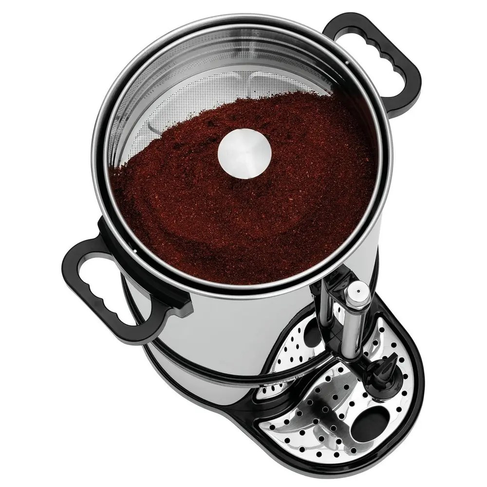 Bartscher Koffiepercolator | Pro II | Rvs/zwart | 13.2l | 1.45kw (230v) | Enkelwandig | Lekbak | 350x375x540(h)mm