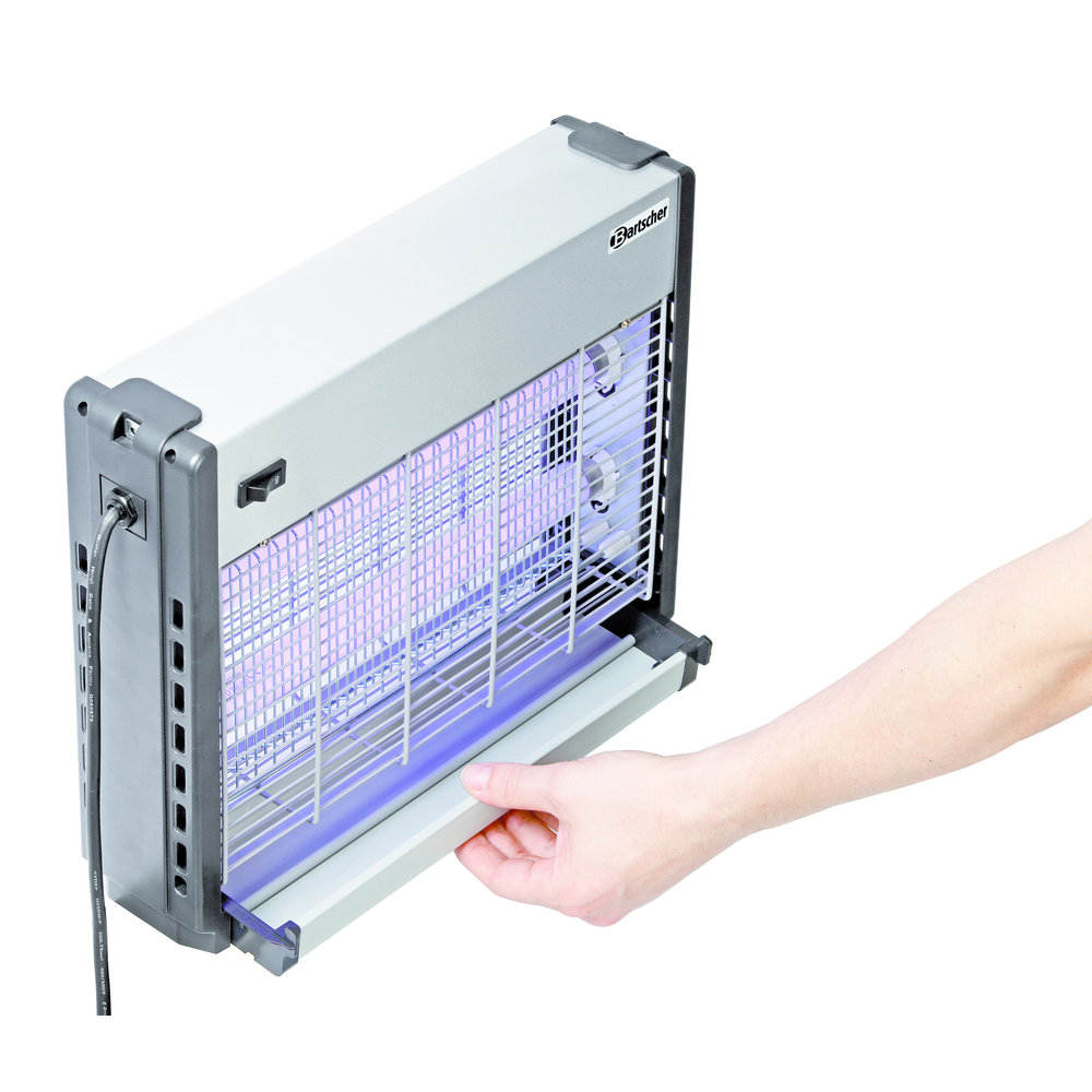 Bartscher Insectenverdelger | Zilver | Iv-36 | 2x 10w Uv-a TL Buizen | 230v | 390x95x305(h)mm