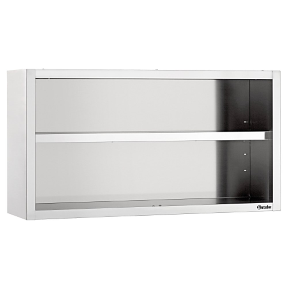 Bartscher Rvs Open Wandkast | 1 Verstelbare Tussenschap | 1800x400x660(h)mm
