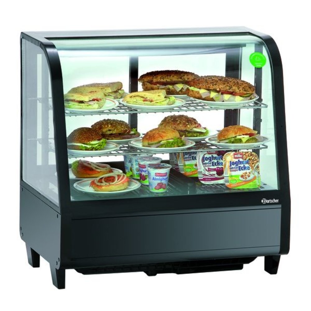 Bartscher Koelvitrine | 100l | Zwart | +2°c/+12°c | 3 Schappen | 685x455x675(h)mm