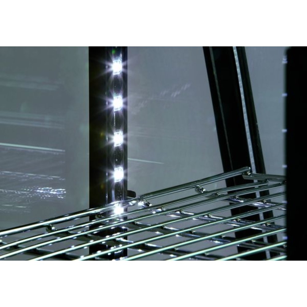 Bartscher Koelvitrine | 100l | Zwart | +2°c/+12°c | 3 Schappen | 685x455x675(h)mm