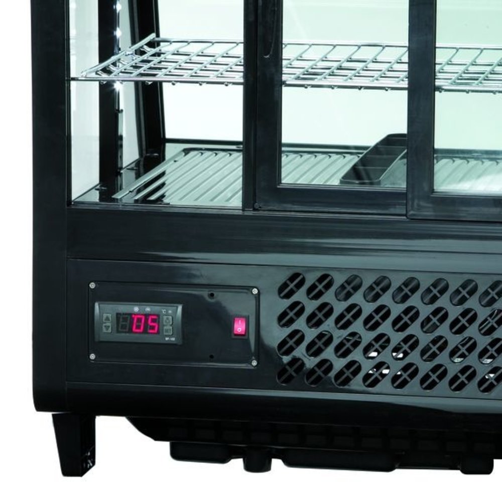 Bartscher Koelvitrine | 100l | Zwart | +2°c/+12°c | 3 Schappen | 685x455x675(h)mm