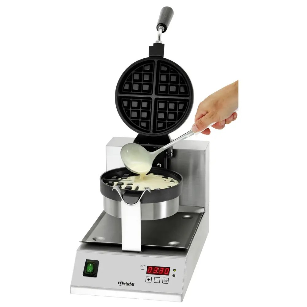 Bartscher Wafelijzer Deluxe 1bw170d | 1kw | Wafelgrootte ø170x35(h)mm | 260x505x320(h)mm