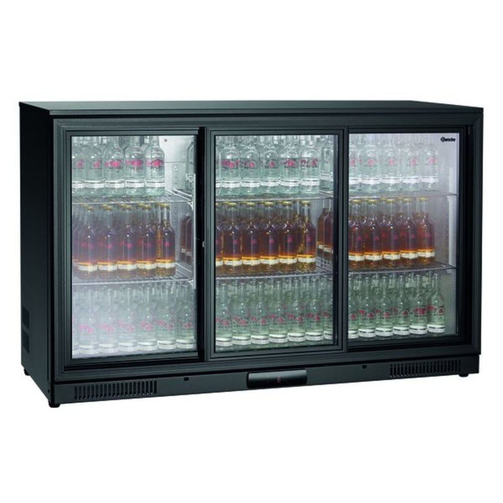 Bartscher Barkoelkast | Zwart | 270l | 3 Zelfsluitende Schuifdeuren | 230v | 1350x530x850(h)mm