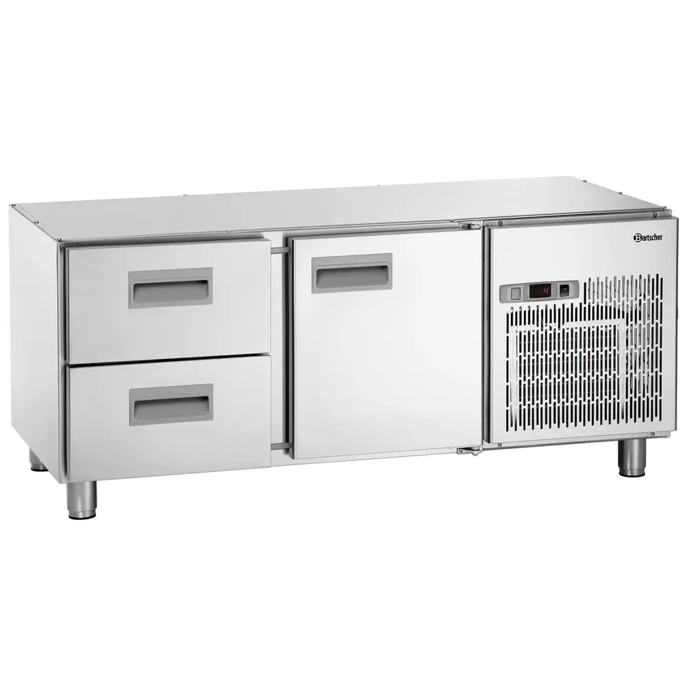 Bartscher Koelwerkbank | Laag Model | 180l | 1 Deur + 2 Laden (1/1 Gn) | 0°c/+10°c | Geforceerd | 1395x660x620(h)mm