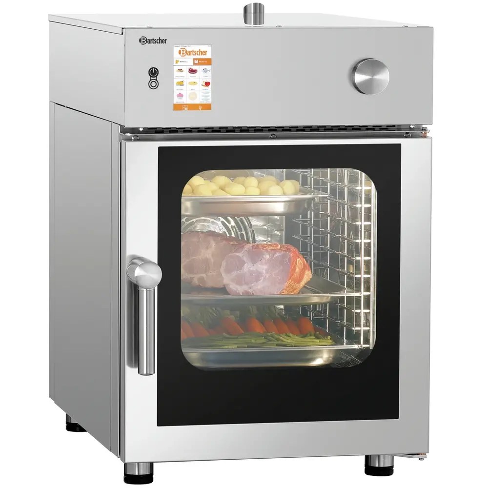 Bartscher Combisteamer | Silversteam | Elektrisch | 6 Niveaus (1/1 Gn) | 50°c/300°c | 6.9kw (400v) | Touchscreen | 525x880x800(h)mm