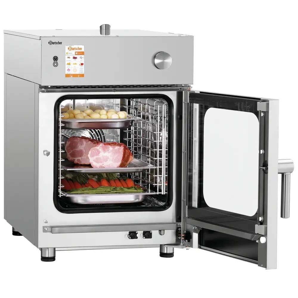 Bartscher Combisteamer | Silversteam | Elektrisch | 6 Niveaus (1/1 Gn) | 50°c/300°c | 6.9kw (400v) | Touchscreen | 525x880x800(h)mm