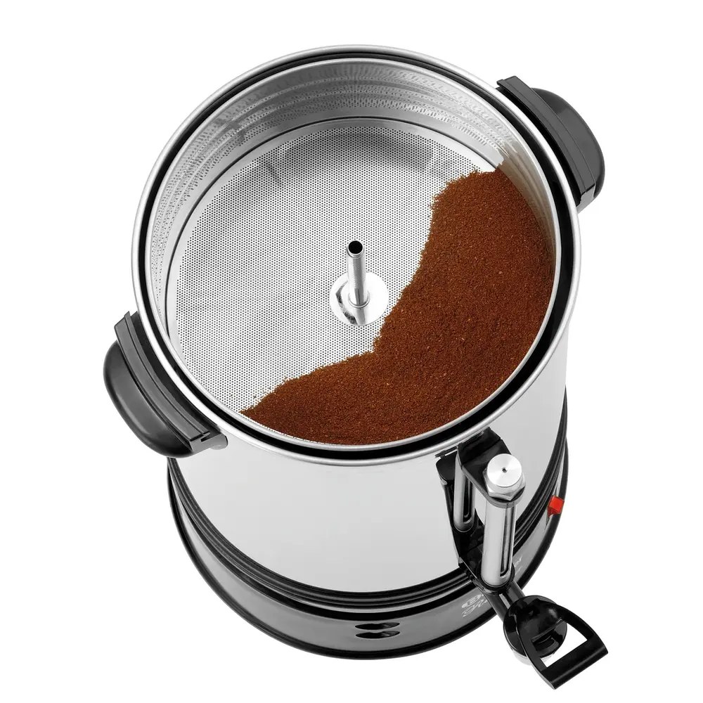 Bartscher Koffiepercolator | Regina Plus | Rvs/zwart | 7L | 1.2kw (230v) | Enkelwandig | 280x280x410(h)mm