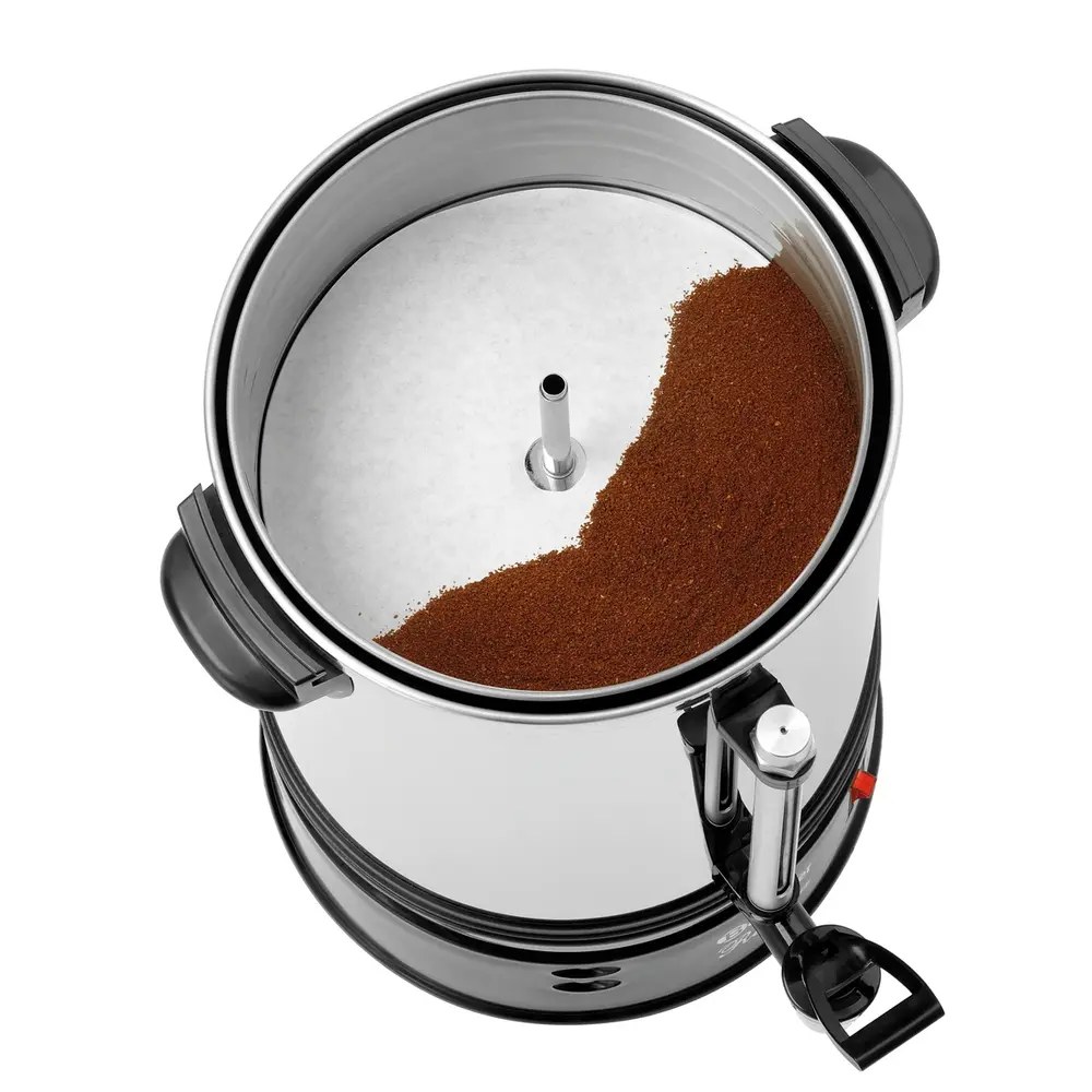 Bartscher Koffiepercolator | Regina Plus | Rvs/zwart | 7L | 1.2kw (230v) | Enkelwandig | 280x280x410(h)mm