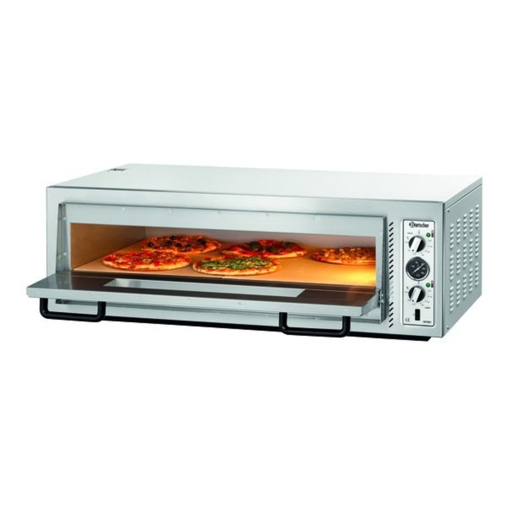 Bartscher Pizzaoven | NT 901 | 6x1 ø30cm | 1 Kamer | Bodem Van Vuurvaste Klei | 1190x780x395(h)mm