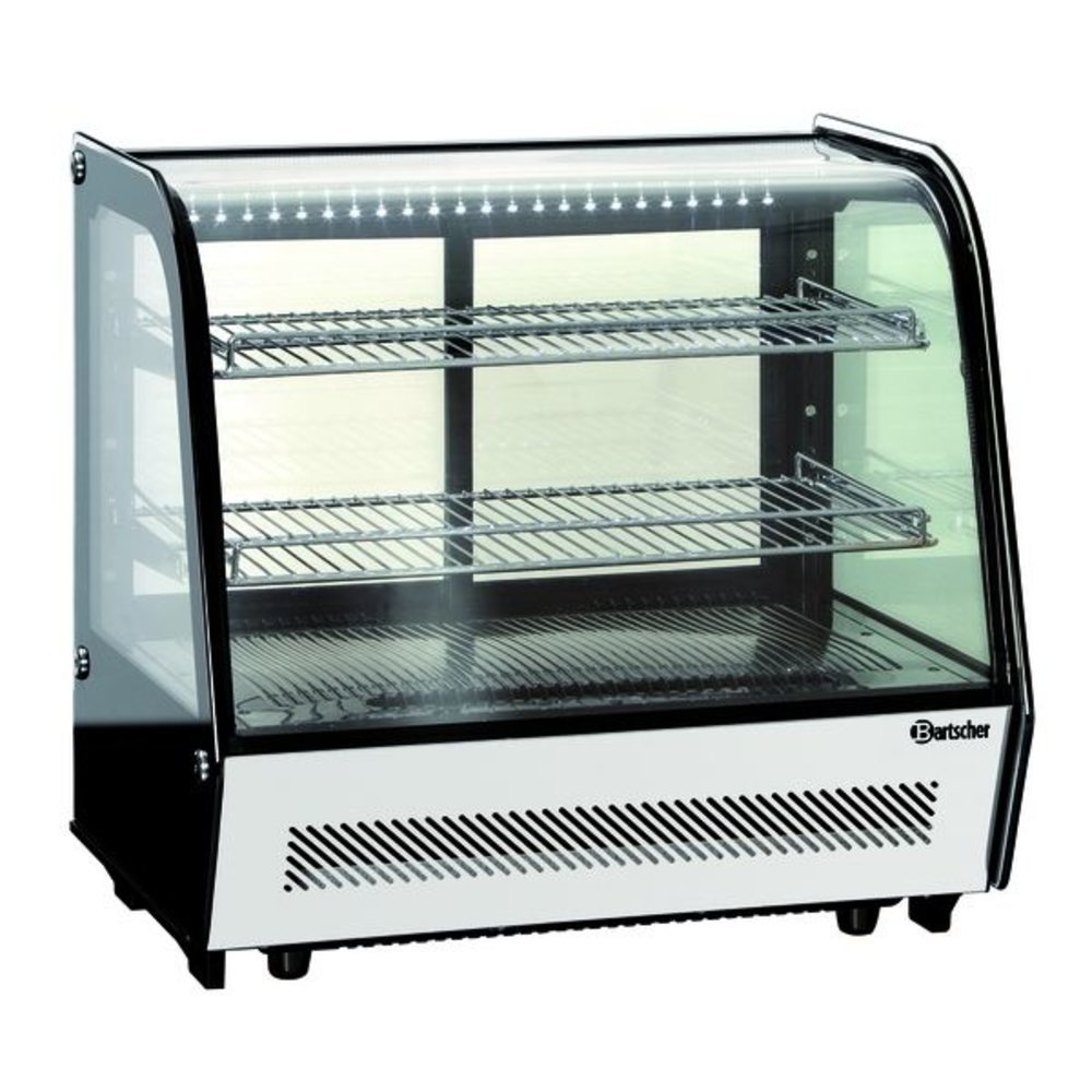 Bartscher Koelvitrine | 120l | Zwart/rvs | +2°c/+12°c | 3 Schappen | 710x575x685(h)mm