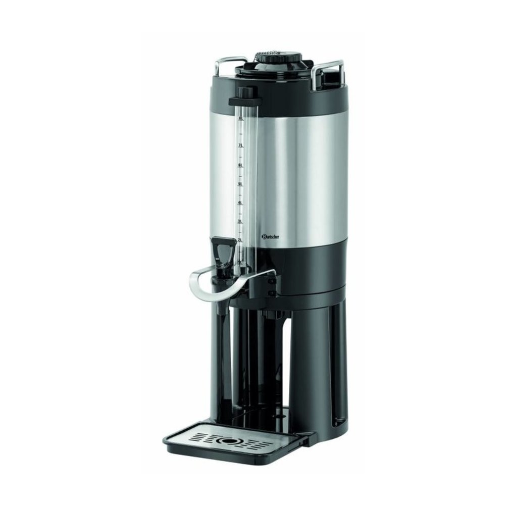 Bartscher Iso-dispenser Zilver/zwart 8L | Voor Warme en Koude Dranken | 235x350x635(h)mm