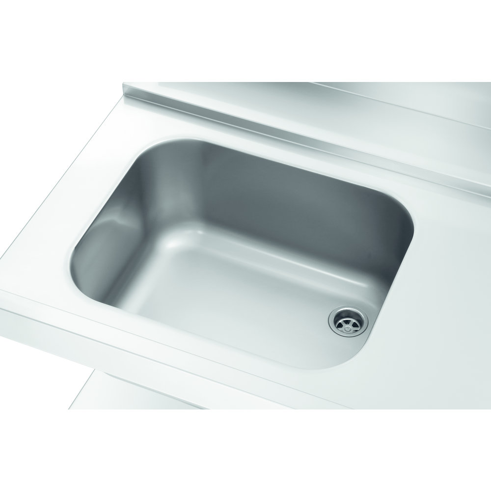 Bartscher Aanvoertafel Ds-r1b | Spoelbank Links Met Bodemschap + Achteropstand | 1200x720x850(h)mm