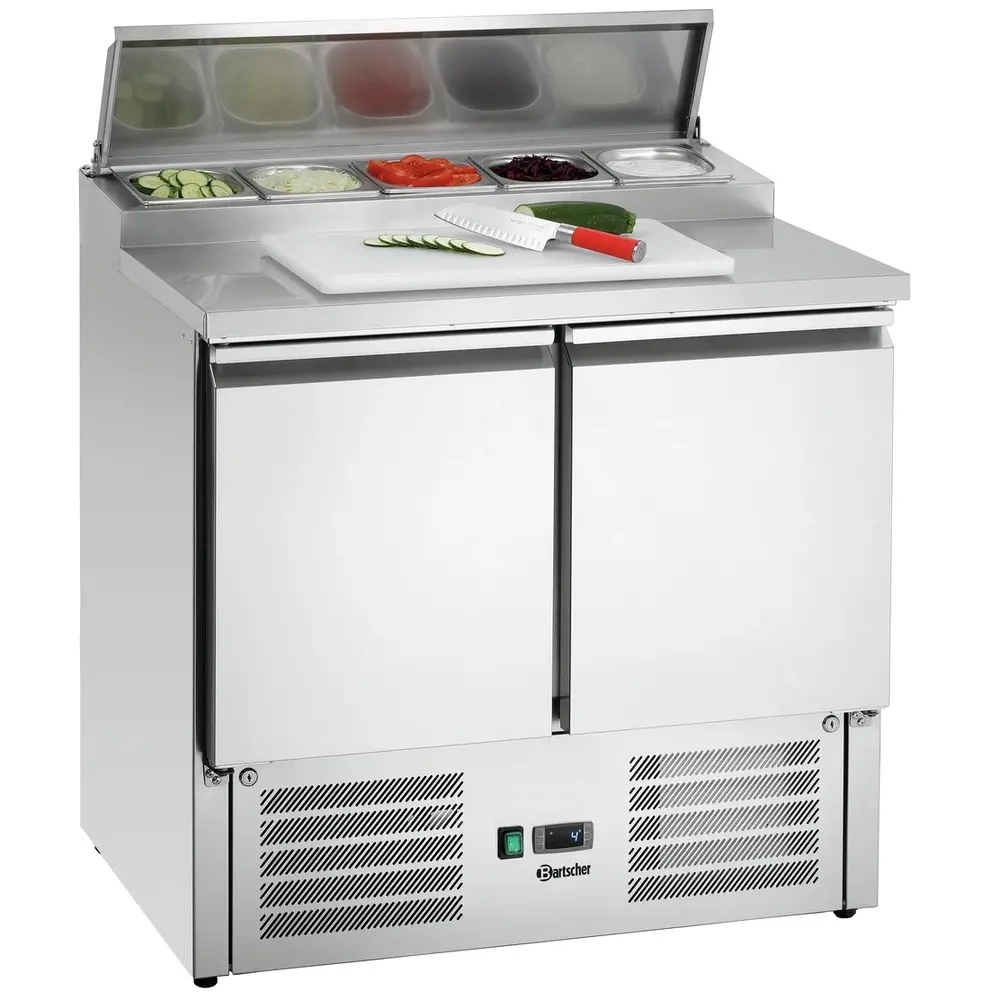 Bartscher Saladette | 260l | 2 Deuren (1/1 Gn) | Boven 5x 1/6 GN | 0°c/+10°c | Geforceerd | Klapdeksel | 900x700x1000(h)mm