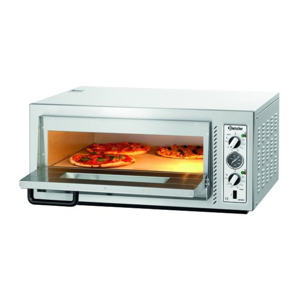 Bartscher Pizzaoven | Elektrisch | NT 621 | 1x4 ø30cm | 1 Kamer | 5kw | Bodem Van Vuurvaste Klei | 885x790x400(h)mm