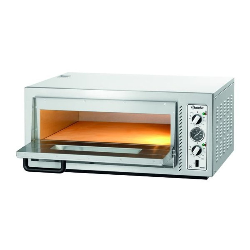 Bartscher Pizzaoven | Elektrisch | NT 621 | 1x4 ø30cm | 1 Kamer | 5kw | Bodem Van Vuurvaste Klei | 885x790x400(h)mm