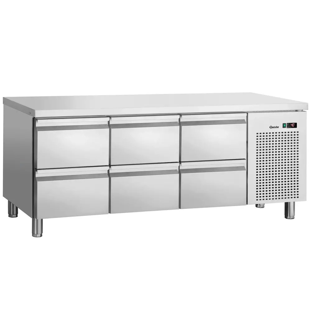 Bartscher Koelwerkbank | 420l | 6 Laden (1/1 Gn) | 0°c/+10°c | Geforceerd | Achteropstand | 1792x700x850/900(h)mm